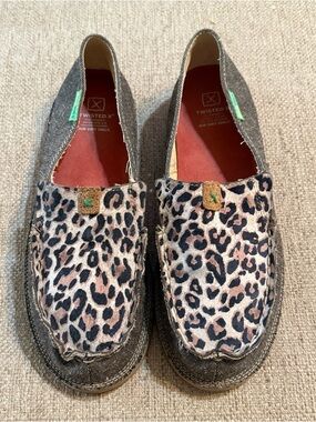 Twisted X Eco Twx Womens Size 8.5 Slip-On Leopard Loafer Shoes WCL0001